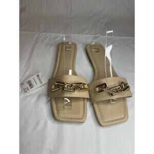 NEW It’s Fashion Nude Gold Chain Womens Sandals Size 10